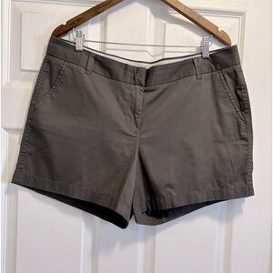 J.Crew Chino Broken-In Shorts 5” 100% Cotton Mid Rise Dark Gray Charcoal Size 14